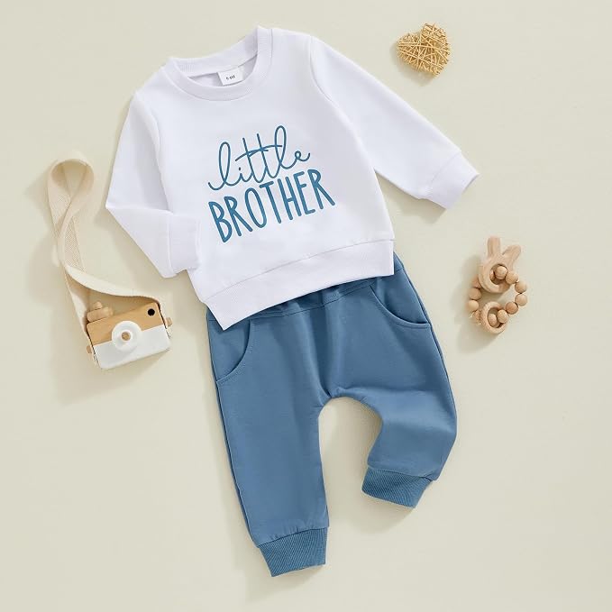 Toddler Baby Boy Fall Winter Outfit Long Sleeve Letter Print Sweatshirts and - Image 2