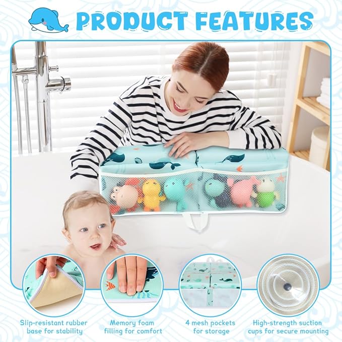SKEFOLI Baby Bath Kneeler and Elbow Rest Pad Set, 1.5" Thick Baby Bath Kneeler - Image 5