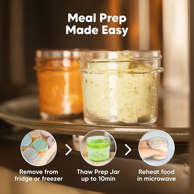 KeaBabies 6pk 4oz Glass Baby Food Containers - Image 9