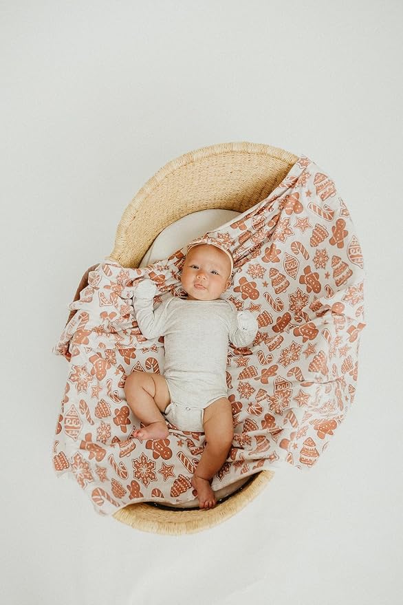 Copper Pearl Large Premium Knit Baby Swaddle Receiving Blanket Gingerbread - Image 2