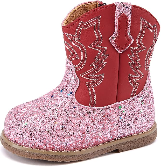 BMCiTYBM Baby Cowboy Cowgirl Boots Infant Western Shoes Boys Girls Round Toe - Image 3