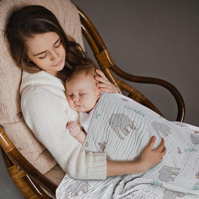 Ultra Soft Muslin Baby Blanket, A Versatile Swaddle and Bed Blanket - Image 5