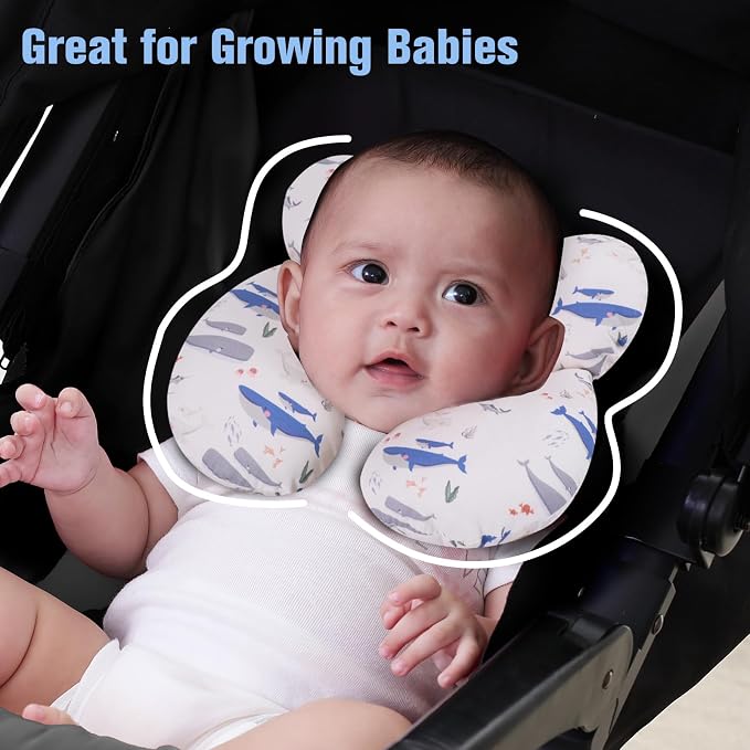 KAKIBLIN Baby Travel Pillow, Upgraded Baby Neck Pillows - Image 4