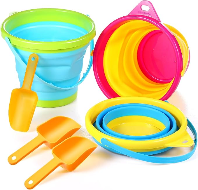 Realspring 3 Sets Collapsible Sand Buckets by Realspring