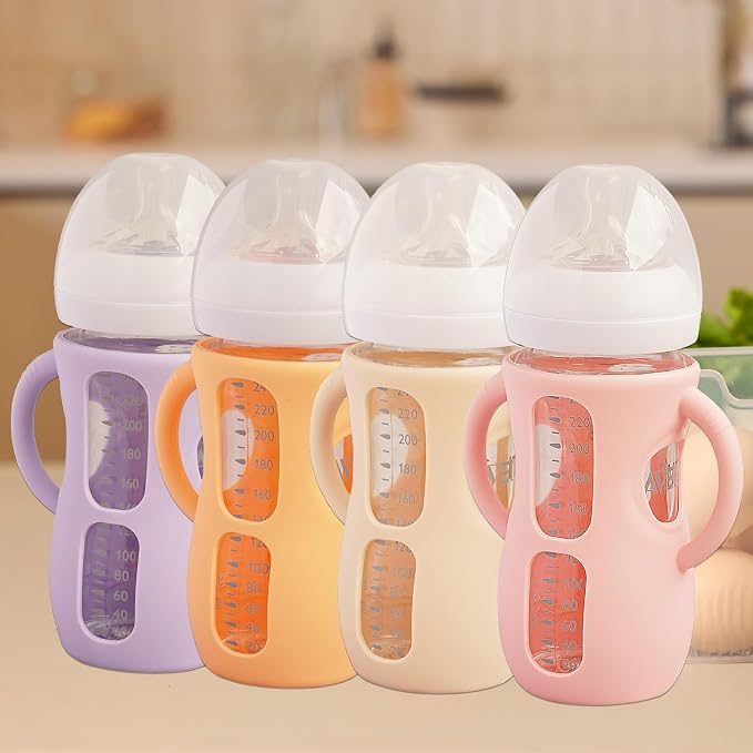 4 Pack Silicone Sleeves for Avent Natural Glass Baby Bottles, Anti Breakage - Image 7