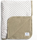 lulumoon Baby Blanket for Newborn Receiving: Minky Dot & Muslin Lightweight by Lulumoon