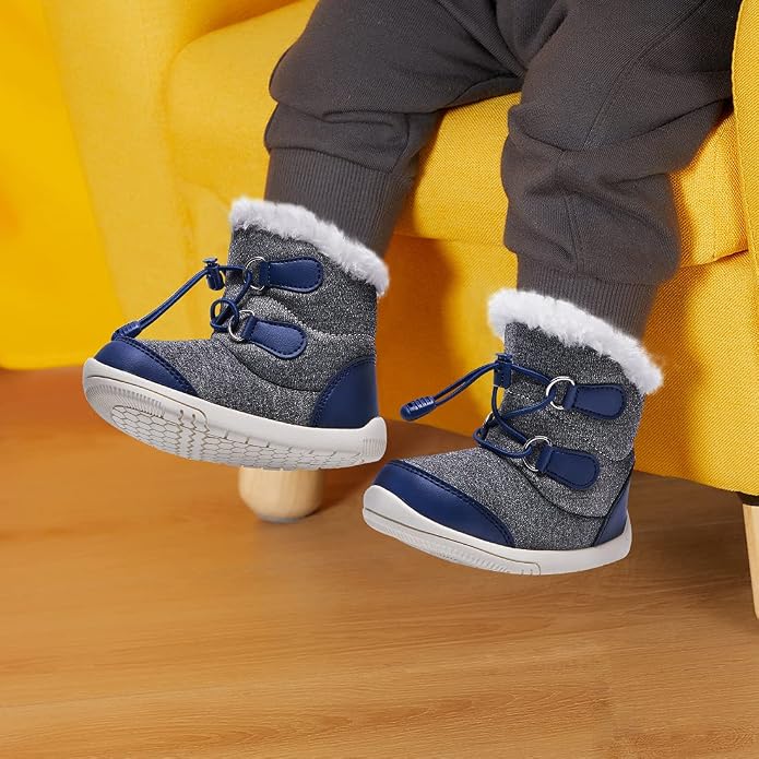 BMCiTYBM Toddler Baby Snow Boots Winter Shoes Boys Girls Cold Weather Baby Faux - Image 3