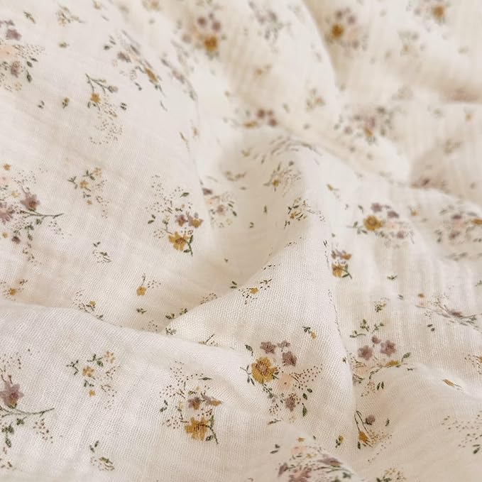 BuLuTu Cotton Muslin Pillow Case King Pillowcase Sweet Floral Design - Image 4