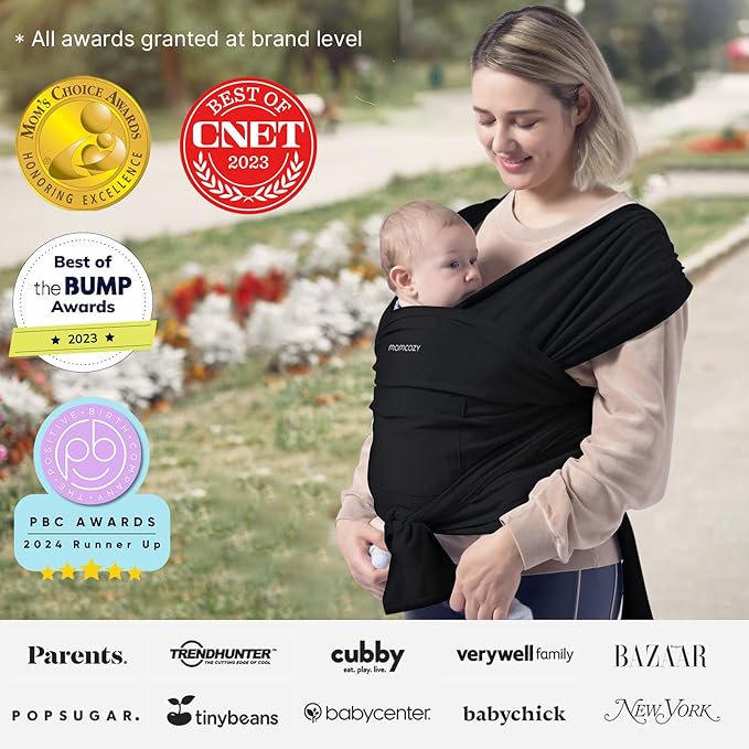 Momcozy Baby Wrap Carrier, Lightweight Hands Free Baby Sling, Adjustable Baby - Image 5