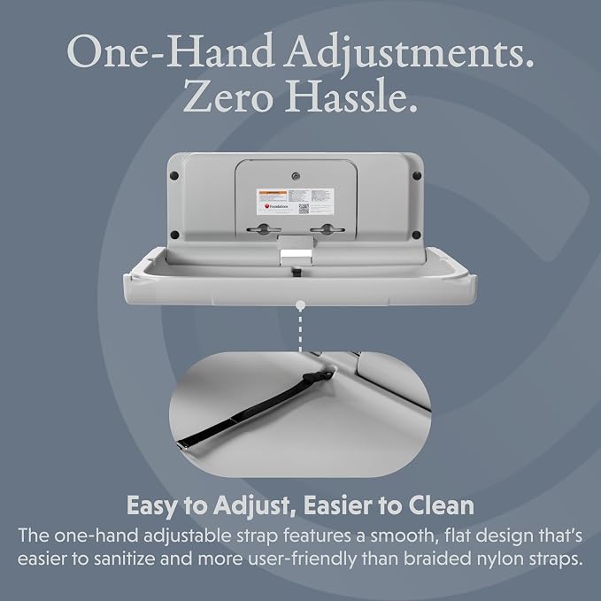 Foundations Ultra Horizontal Wall Mounted Baby Diaper Changing Station - Image 6