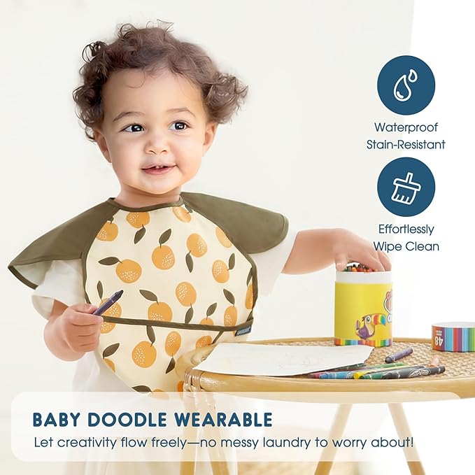 GRSSDER 3-pack Mess Proof Baby Feeding Bibs - Image 5