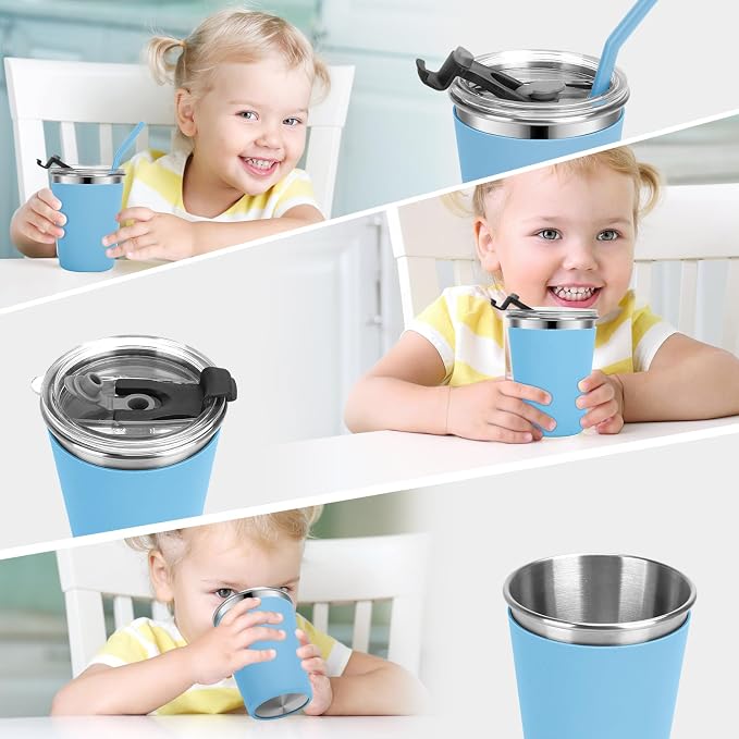 Kids Cups with Straws and Lids Leak Proof, 12oz Sippy Cups - Image 5