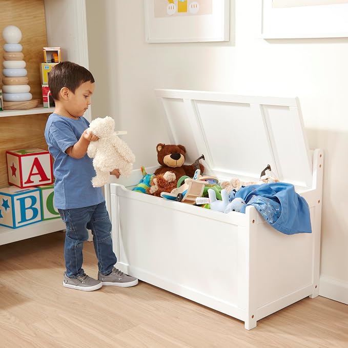 Melissa & Doug Toy Chest, Wooden Toy Storage Box - Image 6