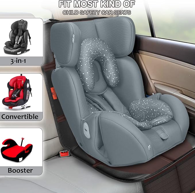 Car Seat Protector, 2 Pack Automotive Seat Protectors Baby Carseat Pad - Image 4