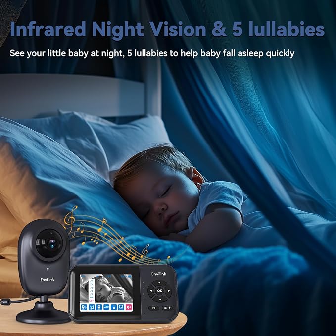 Smart Video Baby Monitor, 2.8inch Display, 1080p Camera, 1500ft Long Range - Image 4