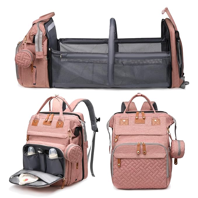 Jeryswet Baby Diaper Bags with Changing Station, Waterproof Large Capacity by Unknown