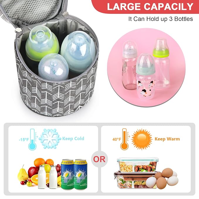 Accmor Breastmilk Cooler Bag, Insulated Baby Bottle Cooler Tote Bags - Image 2