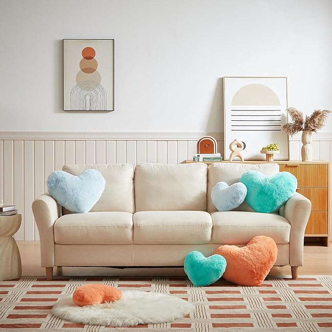 EastTree Heart Pillows, Teal Heart Shaped Pillows, Love Throw Pillows Gifts - Image 3