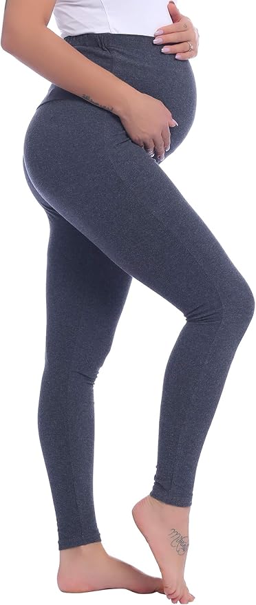 Joyaria Maternity Leggings Over The Belly Cotton Pregnancy Tight Pants Stretchy by Joyaria