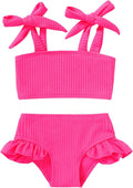 YOUNGER TREE Toddler Girls Two Pieces Swimsuit Color Block Stripe Swimwear by YOUNGERTREE