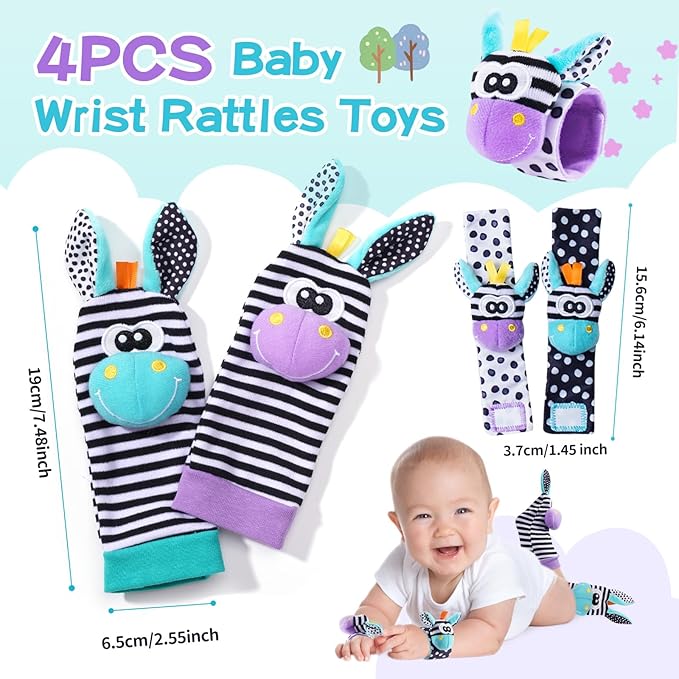 Baby Rattle 0-6 Months, Infant Rattle Socks Toys, Soft Newborn Sensory Toys - Image 6