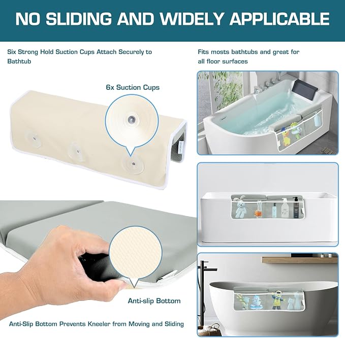 Bath Kneeler and Elbow Rest Pad, Thick Quick Dry Kneeling Pad, Elbow Support - Image 4