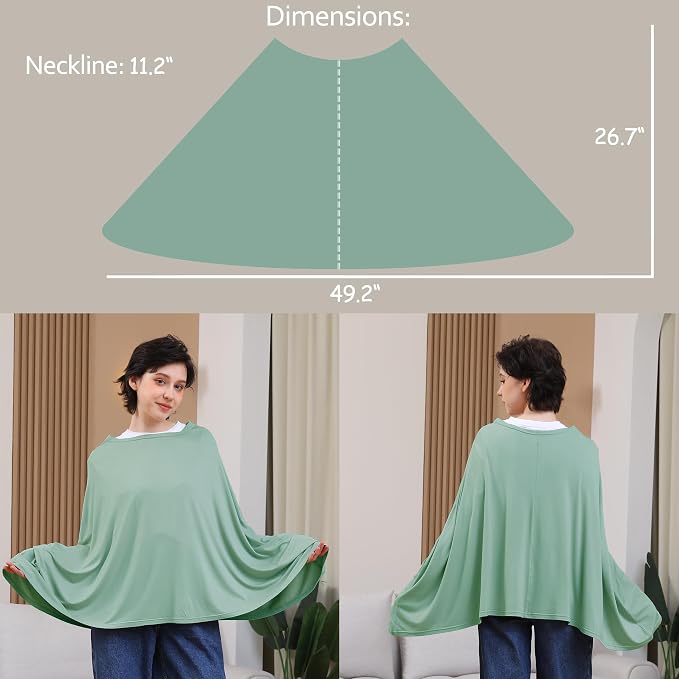 Multi-use Nursing Cover for Breastfeeding, 360°Full Coverage Nursing Poncho - Image 3