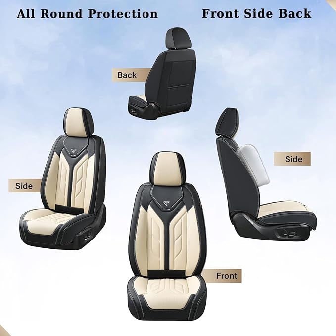 Coverado Seat Covers, Car Seat Covers Full Set, Leather Seat Covers - Image 4
