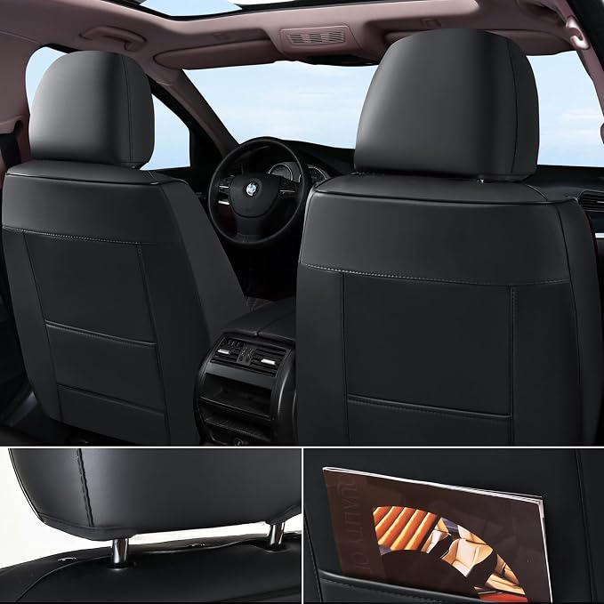 Doogo Seat Covers for Cars, Leather Seat Covers, Waterproof Front Automotive - Image 4