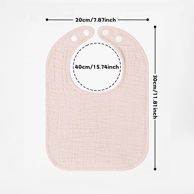 100% Cotton Muslin Baby Bibs 10-Pack Baby Drool Bibs - Image 7