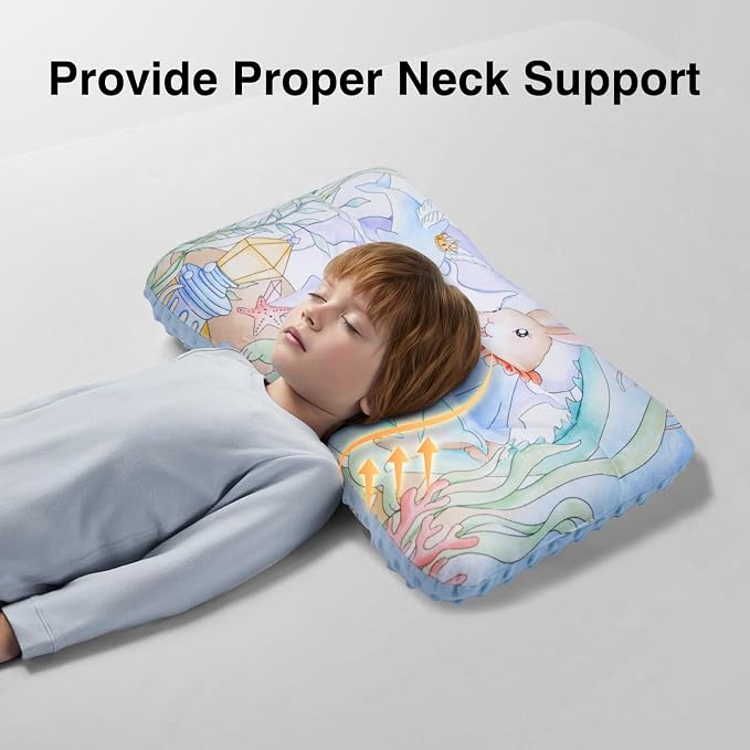 Reidio 1Pcs Toddler Pillow Double Sided Warm Plush & Minky Dot Fabric Kids - Image 4