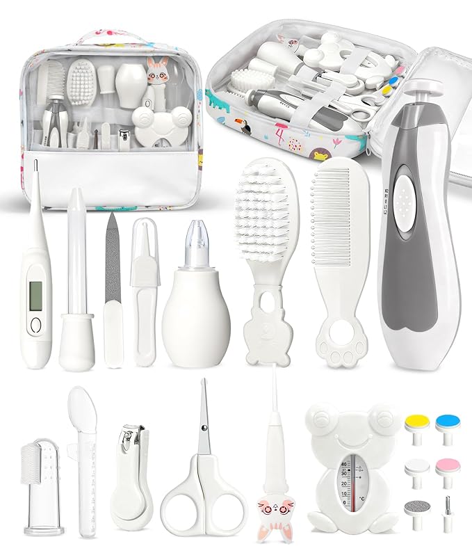 Baby Healthcare and Grooming Kit, Electric Safety Nail Trimmer Baby Nursery Kit by yasew