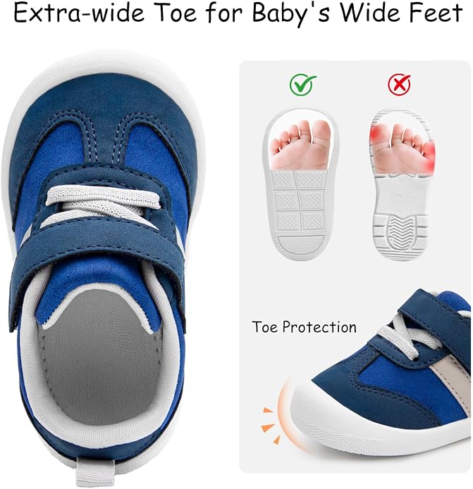 Baby Shoes Boys Girls Barefoot Wide Toe Box Zero Drop First Walkers PU Leather - Image 2