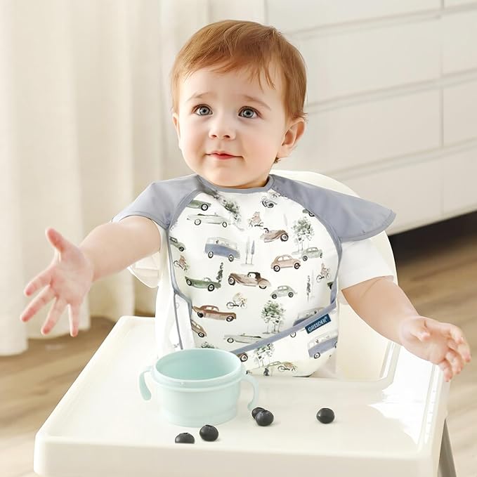 GRSSDER 3-pack Mess Proof Baby Feeding Bibs - Image 2