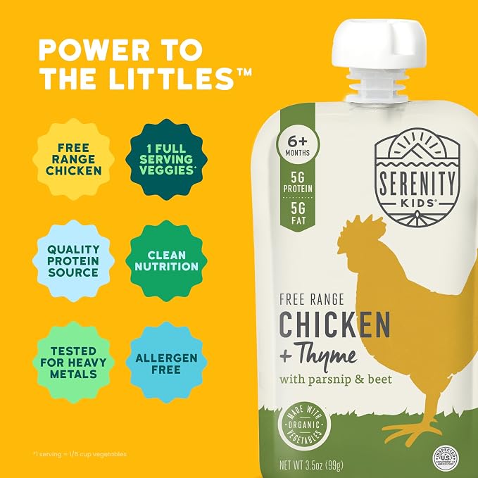 Serenity Kids 6+ Months Baby Food Pouches Chicken & Thyme Puree - Image 4