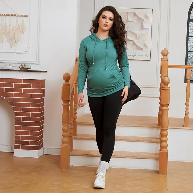 GINKANA Maternity Hoodie Long Sleeves Shirts Casual Maternity Top Pregnancy - Image 5