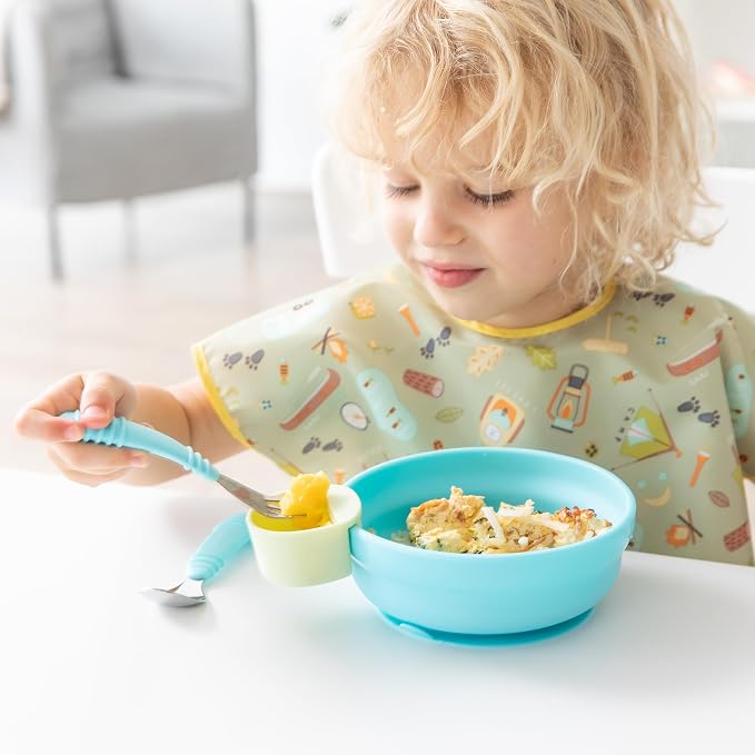 Bumkins Toddler Utensils, Kids Size Fork and Spoon Set, Silicone and - Image 6