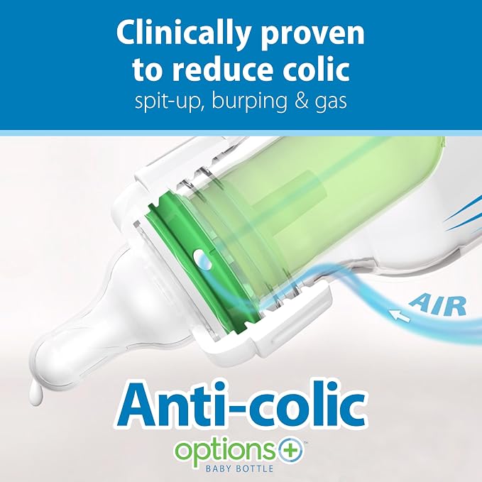 Dr. Brown's Natural Flow Anti-Colic Options+ Narrow Baby Bottle, Squirrel & Goat - Image 2