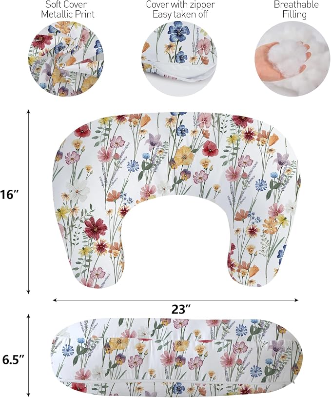 Little Grape Land Nursing Pillow, Upgraded Breast Feeding Pillow - Image 5
