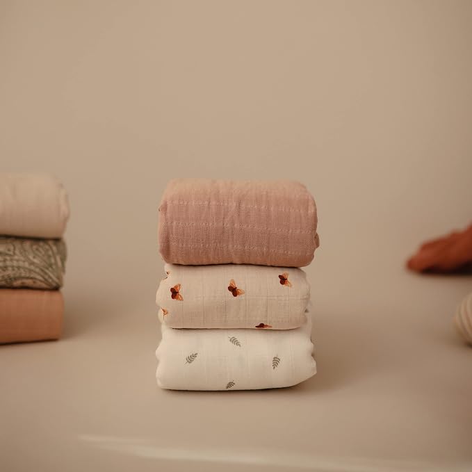 mushie Muslin Baby Swaddle Blanket | 100% Organic Cotton - Image 6