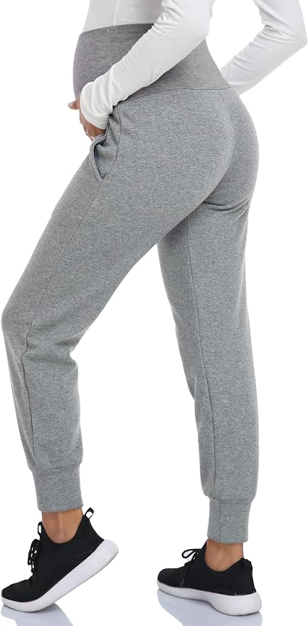 AMPOSH Women's Maternity Pants Stretchy Lounge Workout Pants Casual Loose Comfy - Image 4