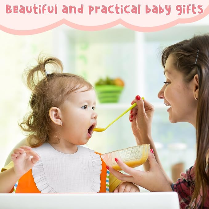 Kenning 18 Pcs Muslin Drool Baby Bibs Baby Girl Ruffle Bibs Absorbent Cotton - Image 6