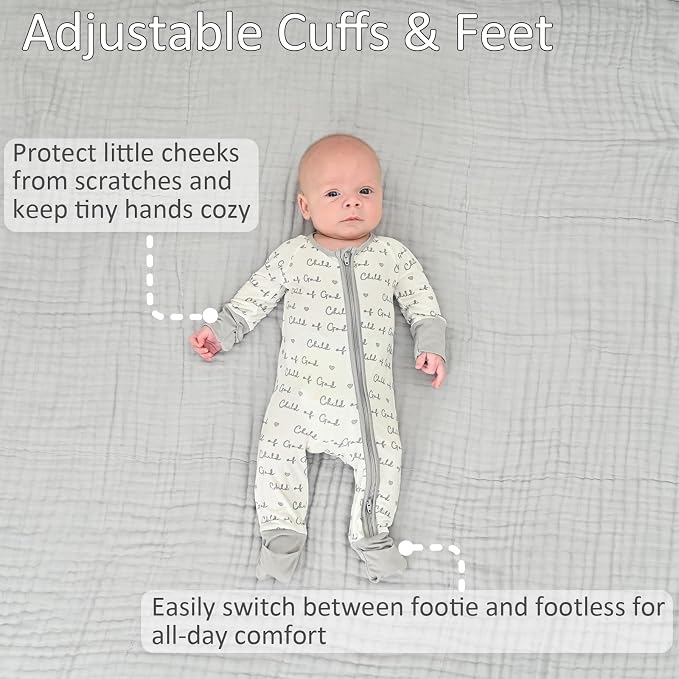 LollyBanks Baby Pajamas, 2-Way Zipper Romper, 95% Viscose Made from Bamboo and - Image 5