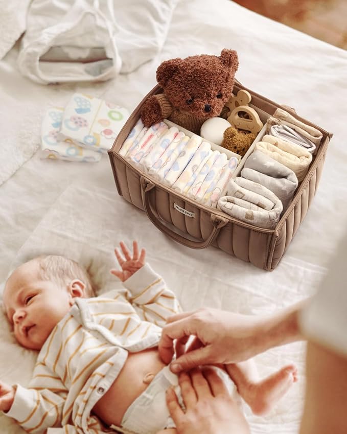 Blissful Diary Baby Diaper Caddy Organizer, Stylish Storage Basket - Image 5