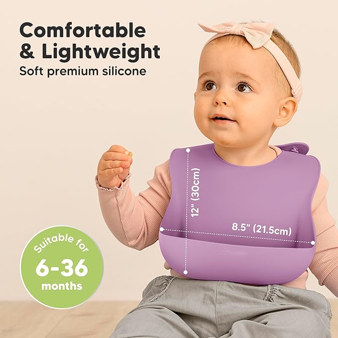 KeaBabies 2-Pack Silicone Baby Bibs - Image 3