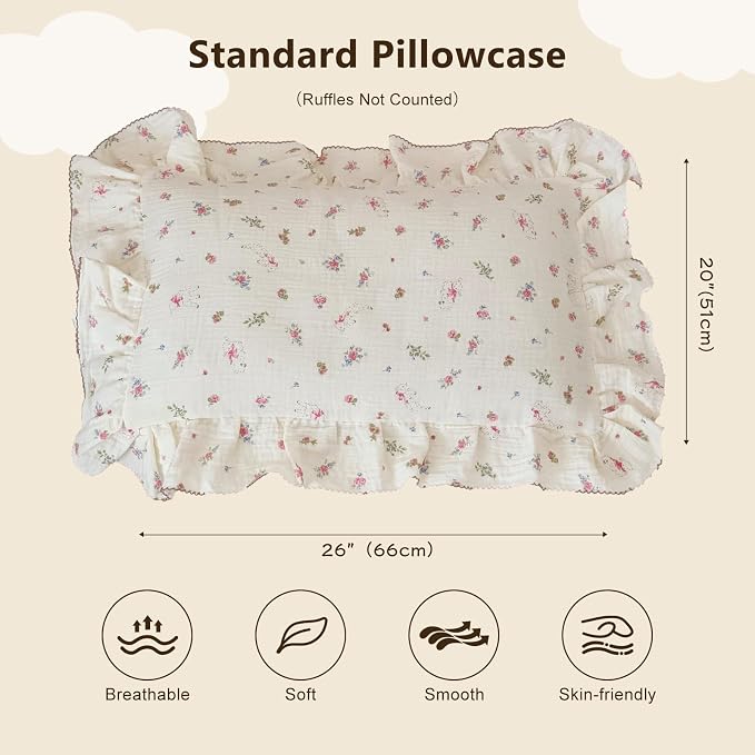 BuLuTu 100% Cotton Standard Pillow Case - Image 2