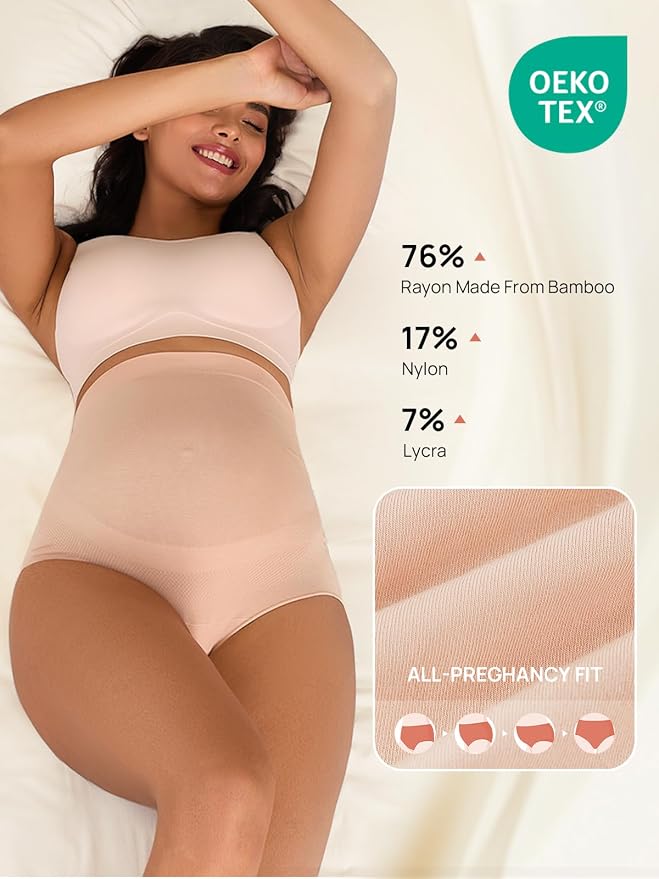 Summer Mae Maternity Underwear Soft Breathable High-Waist Pregnancy Seamless - Image 2