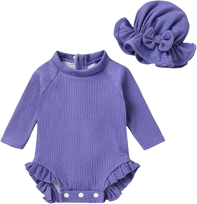 YOUNGER TREE Infant Baby Girls Swimsuit Long Sleeve Swimsuits One Piece by YOUNGERTREE