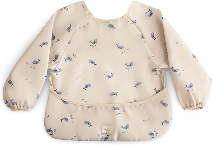 mushie Long Sleeve Baby Bib | Water Resistant Adjustable Fit by mushie
