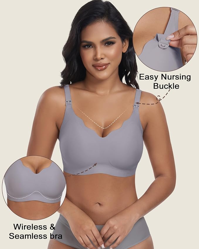 As Fairy Wireless Seamless Pumping Bra Hands Free Nursing Bra Wirefree Comfort - Image 4